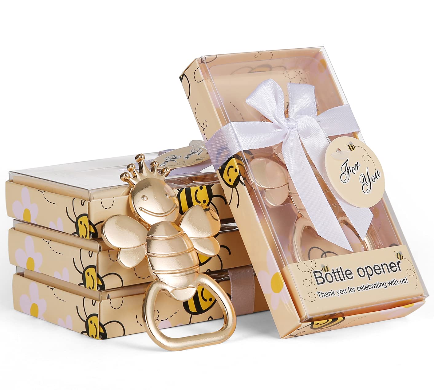 24-Piece Honey Bee Bottle Openers - Cute Bee-Themed Wedding Favors, Baby Shower Gifts & Party Decorations (Perfect for Bridal Showers, Birthdays & Special Events) - Bulk Set of 24