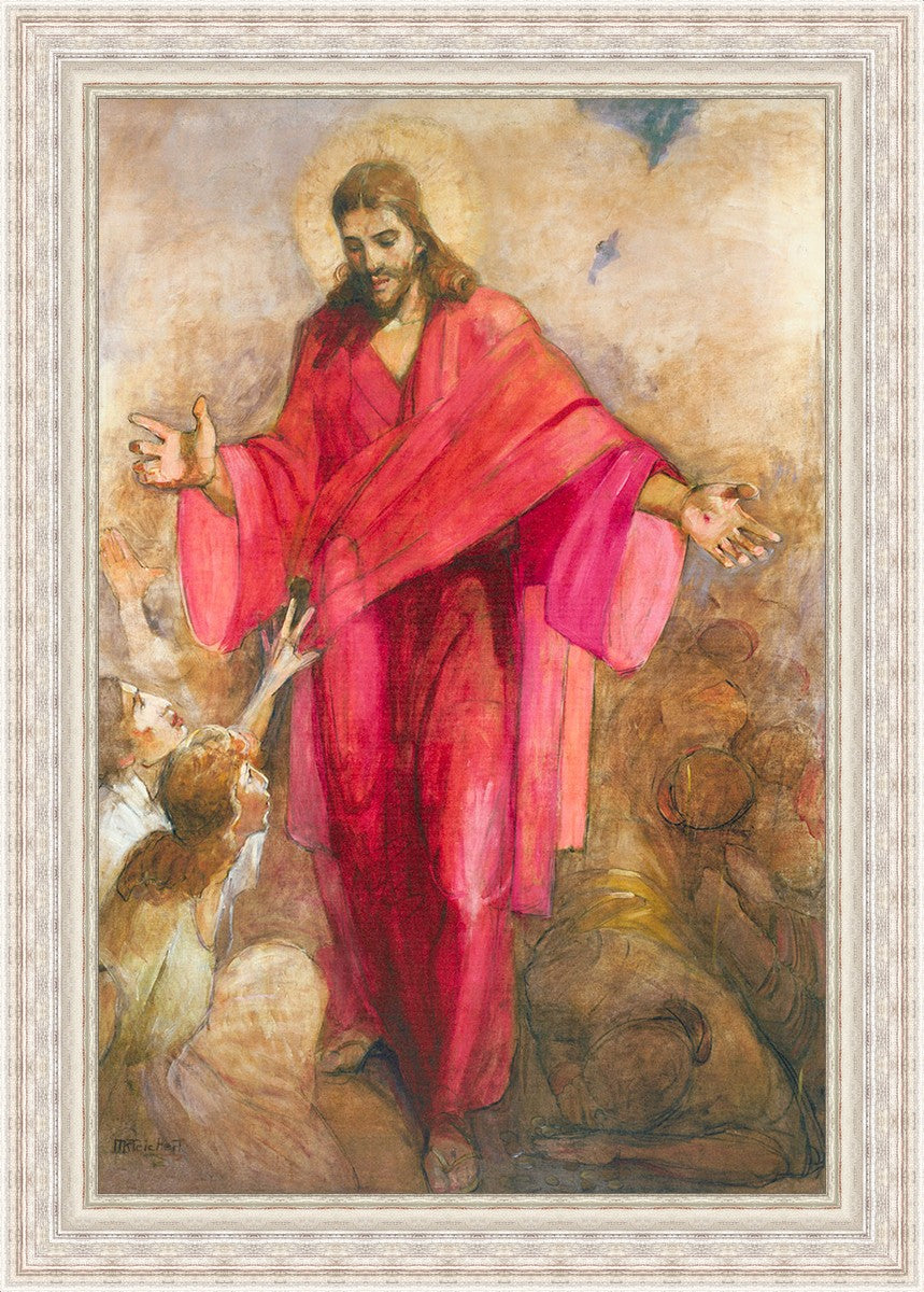 Large Christ in Red Robe Wall Art - Religious Home Decor for Living Room, Bedroom & Church
