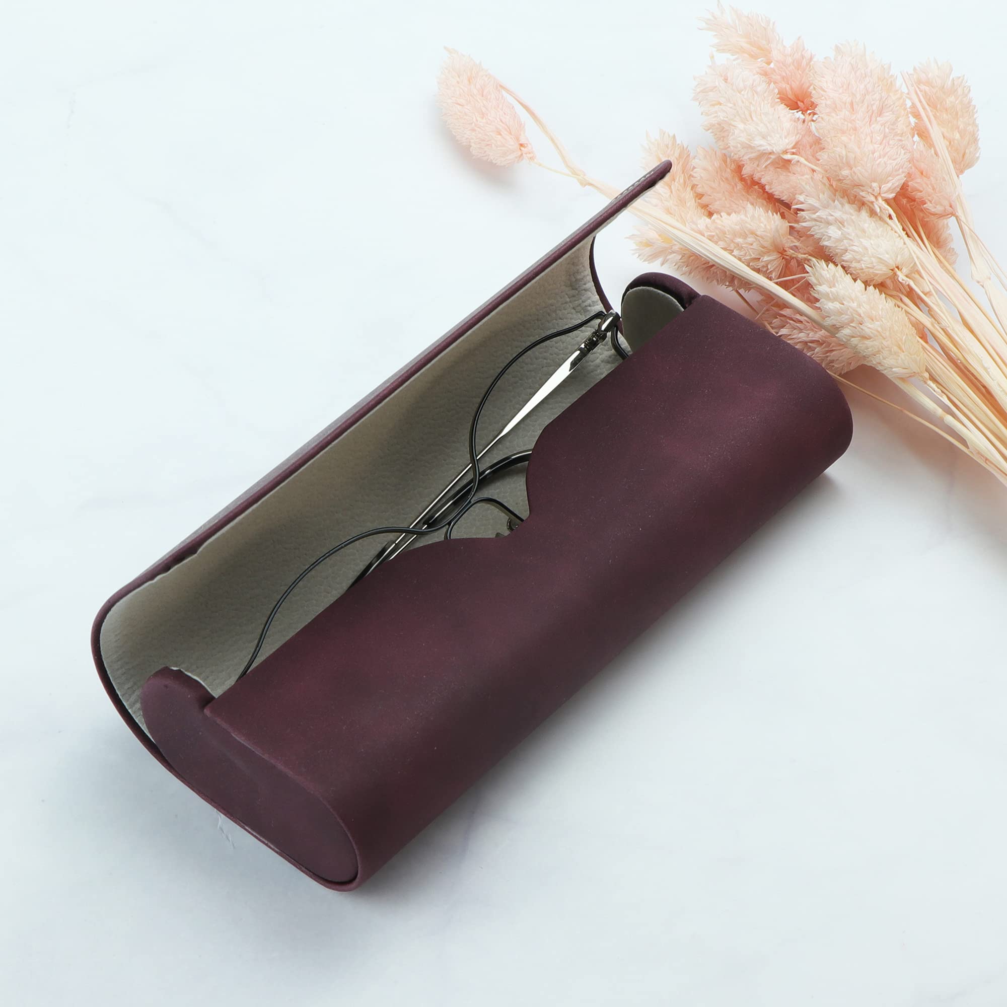Premium Hard Shell Eyeglass Case - Durable PU Leather Sunglass Holder for Women & Men | Lightweight & Portable | Perfect for Travel, Work & Daily Use