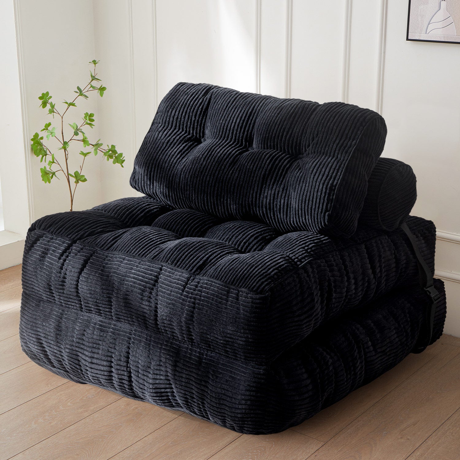 MAXYOYO Corduroy Sofa Bed - Convertible Sleeper Chair with Back Support | Comfortable for Living Room, Guest Room & Small Spaces