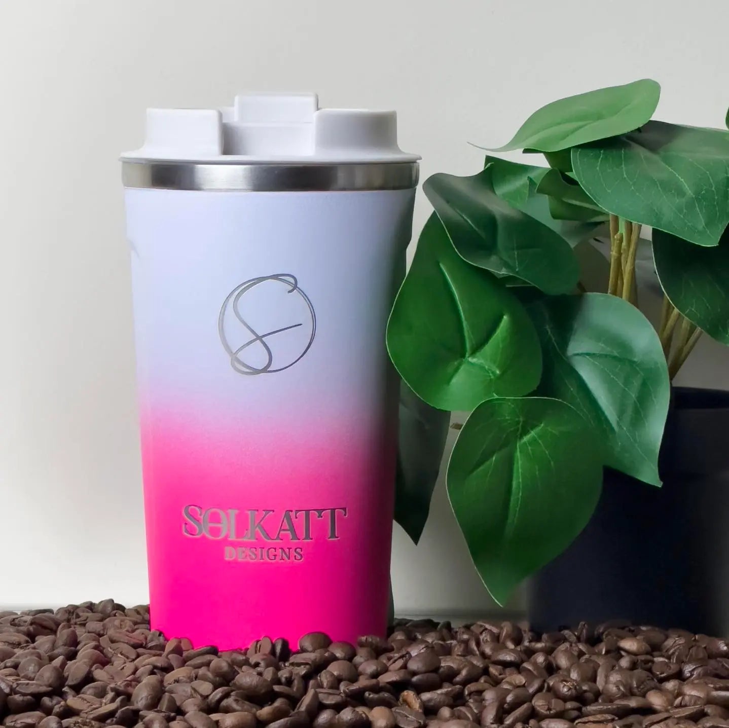Hot Pink Insulated Travel Coffee Cup - 500ml Stainless Steel Vacuum Flask for Hot & Cold Drinks - Perfect for Commuting, Camping and Office Use