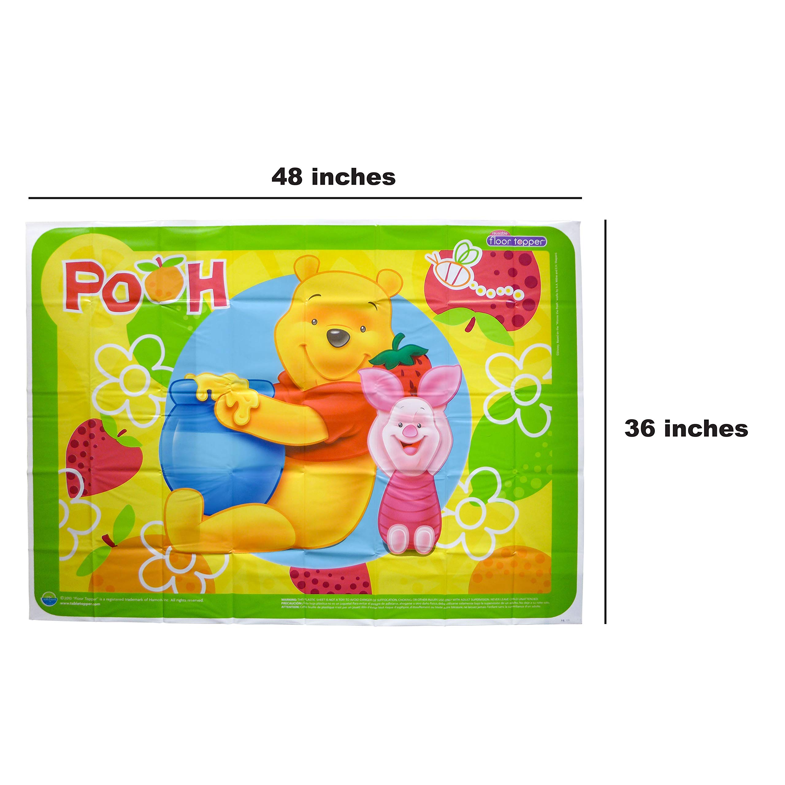 Disney Winnie The Pooh Waterproof Meal and Play Mat for Babies - Cute Nursery Floor Mat for Feeding, Playtime & Tummy Time | Perfect for Daycare, Home & Travel