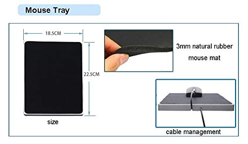 OK030 Full Motion Chair Mount Keyboard Tray with Mouse Pad - Adjustable Laptop Desk Holder for Ergonomic Office & Gaming Setup (Silver) - Perfect for Home Office, PC Gaming, and Workspace Comfort
