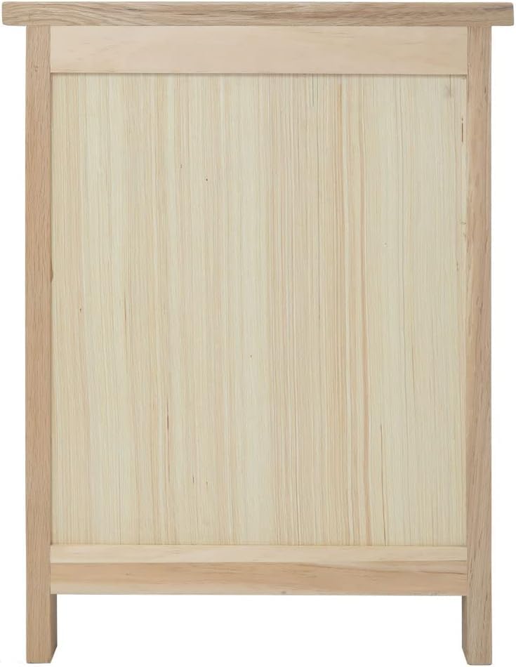 Oak Nightstand with 3 Drawers - Solid Wood Bedside Table, 42