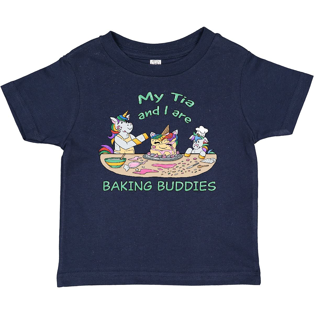 Inktastic My Tia and I are Baking Buddies Baby T-Shirt | Cute Baking-Themed Outfit for Toddlers | Perfect for Family Baking Activities, Birthday Parties & Photo Shoots