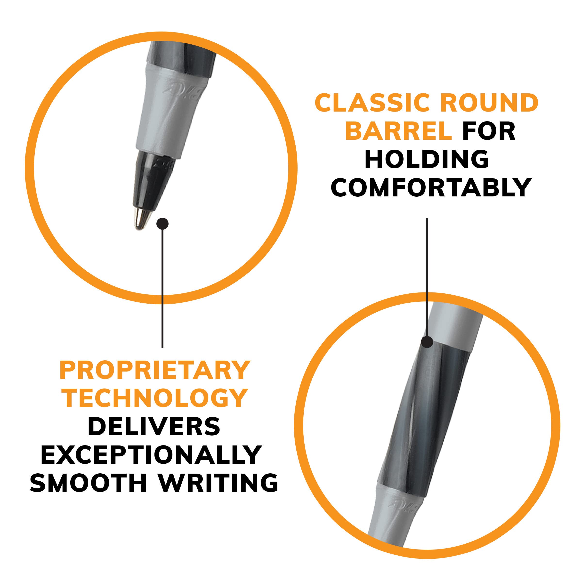BIC Round Stic Grip Xtra Comfort Black Ballpoint Pens - 36 Pack (1.2mm Medium Point) - Smooth Writing Pens with Soft Grip for Comfort & Control - Ideal for Office, School, Note Taking & Everyday Use