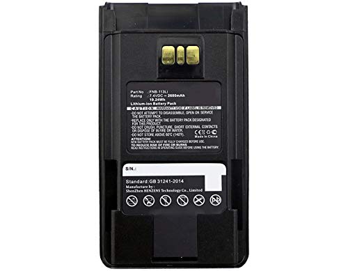 Synergy Digital 2-Way Radio Battery for Vertex FNB-113Li - 7.4V Li-ion 2600mAh Rechargeable Battery Replacement - Perfect for Business, Security & Outdoor Communication
