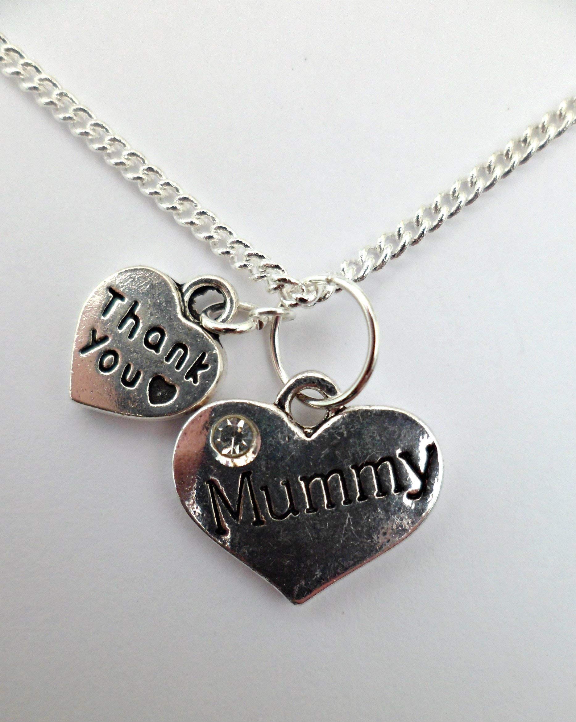 Elegant Silver Plated Heart Charm Necklace with Gemstone - Perfect Gift for Mom, Wife & Loved Ones | Valentine's Day, Anniversary & Romantic Occasions