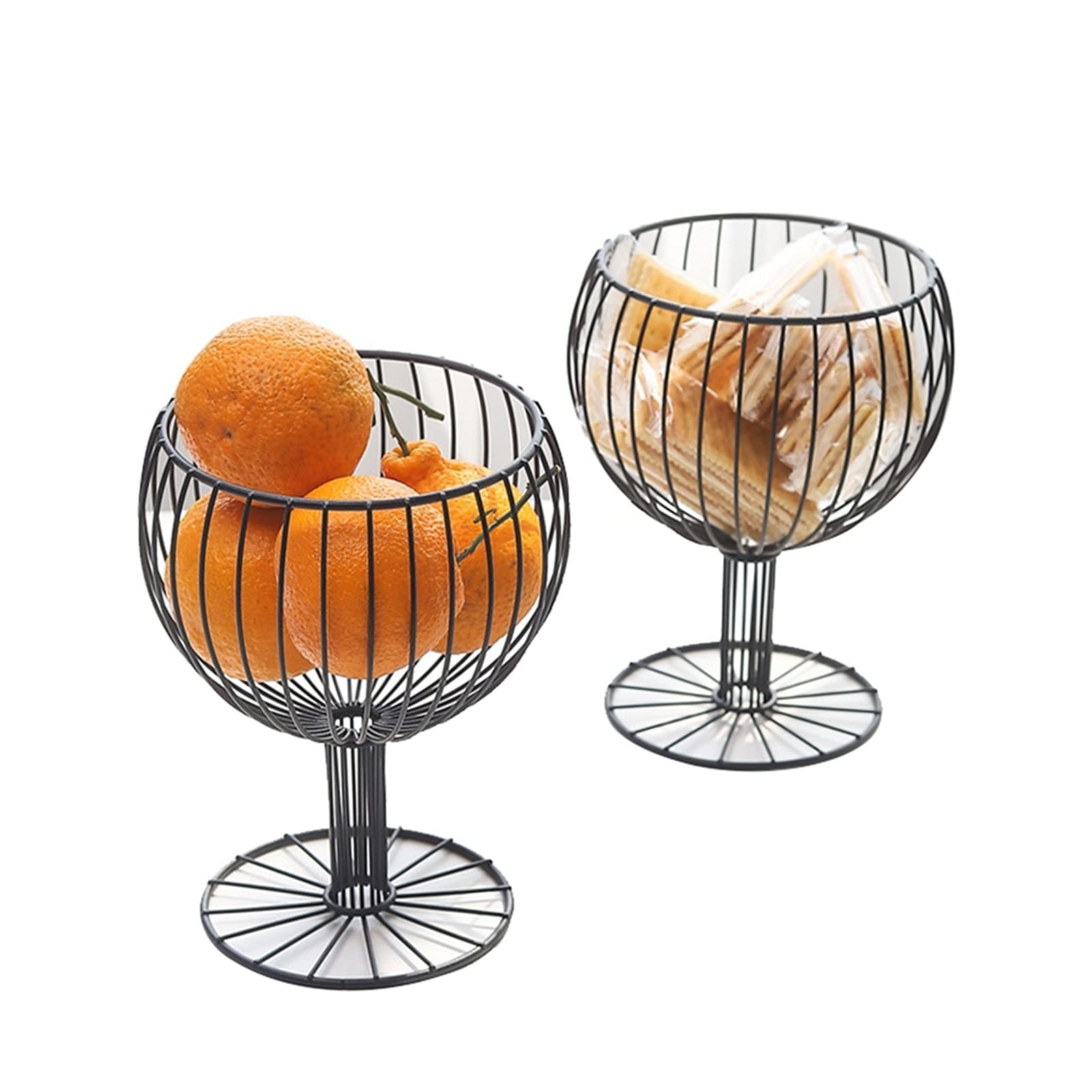 1-Piece Wrought Iron Fruit Basket - Multi-Purpose Snack Storage & Dessert Tray for Kitchen, Dining Table, and Party Serving - Rustic Home Decor Organizer