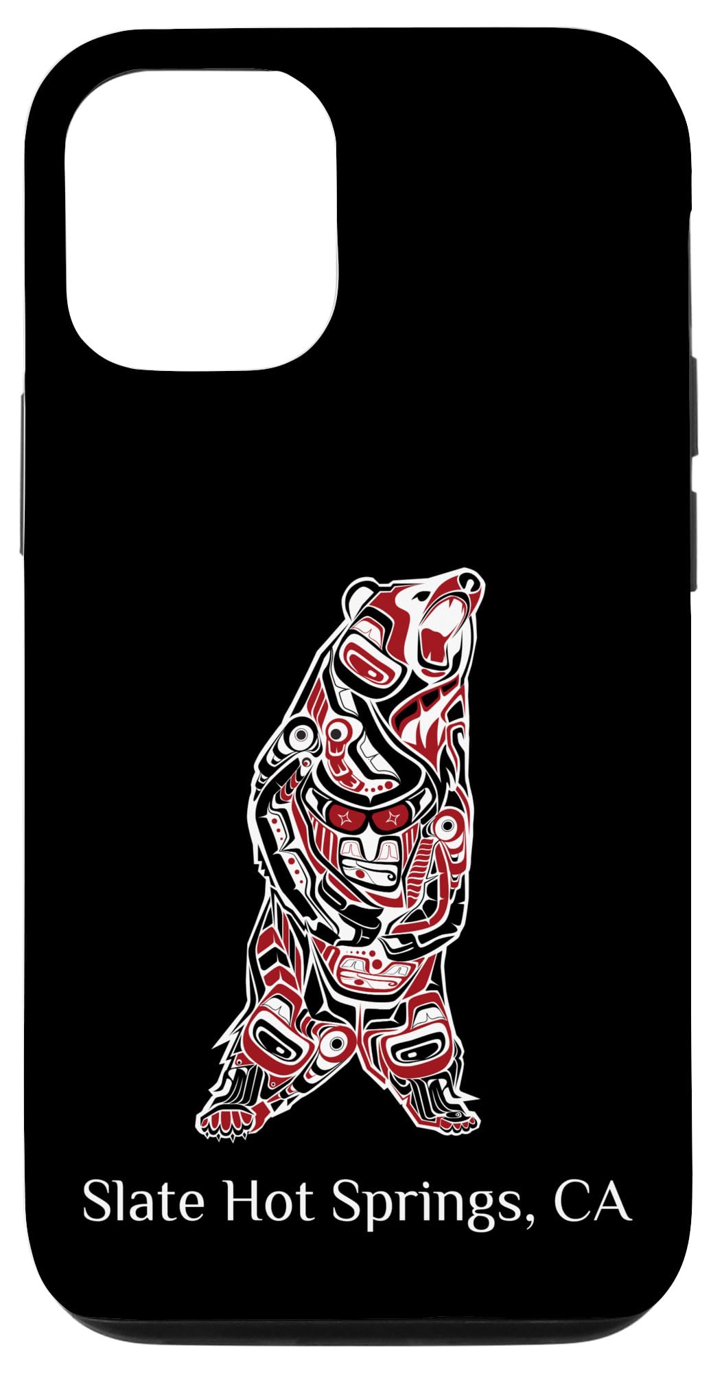 Premium iPhone 12/12 Pro Case - Slate Gray with Native American Grizzly Bear Design | Durable Protection for Everyday Use | Perfect for Outdoor Adventures & Travel in Hot Springs CA