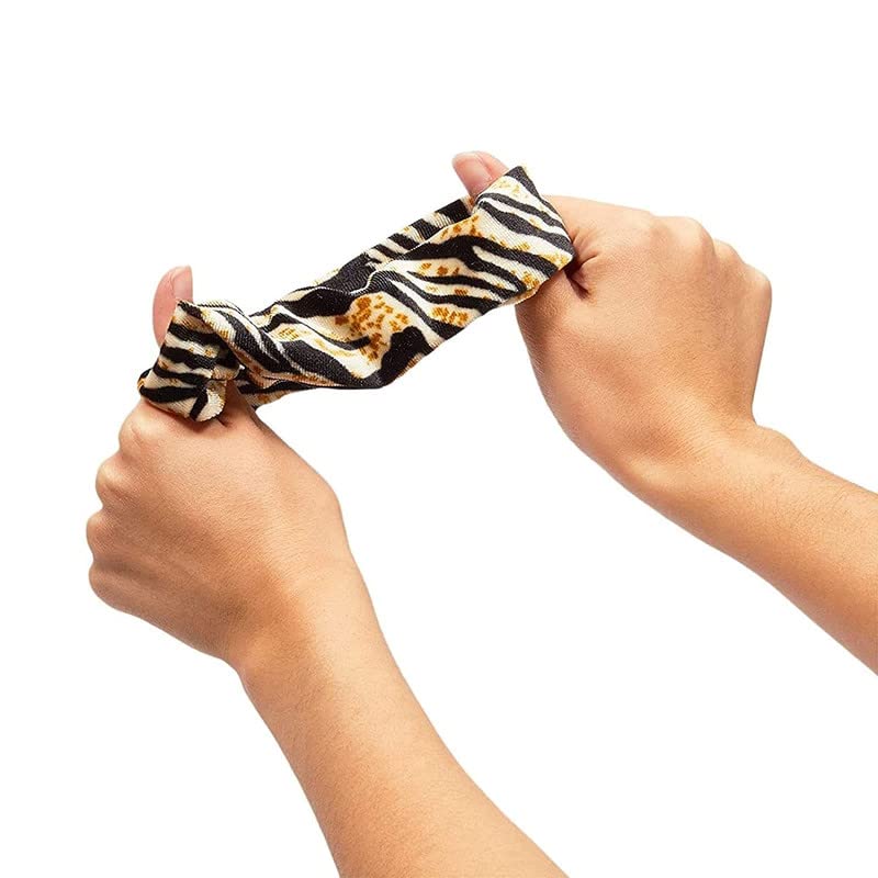 FAMEZA Velour Animal Print Hair Scrunchies for Women, Teens & Girls - 12 Pack Soft Stretchy Hair Ties - Perfect for School, Work, Gym & Everyday Fashion Accessories