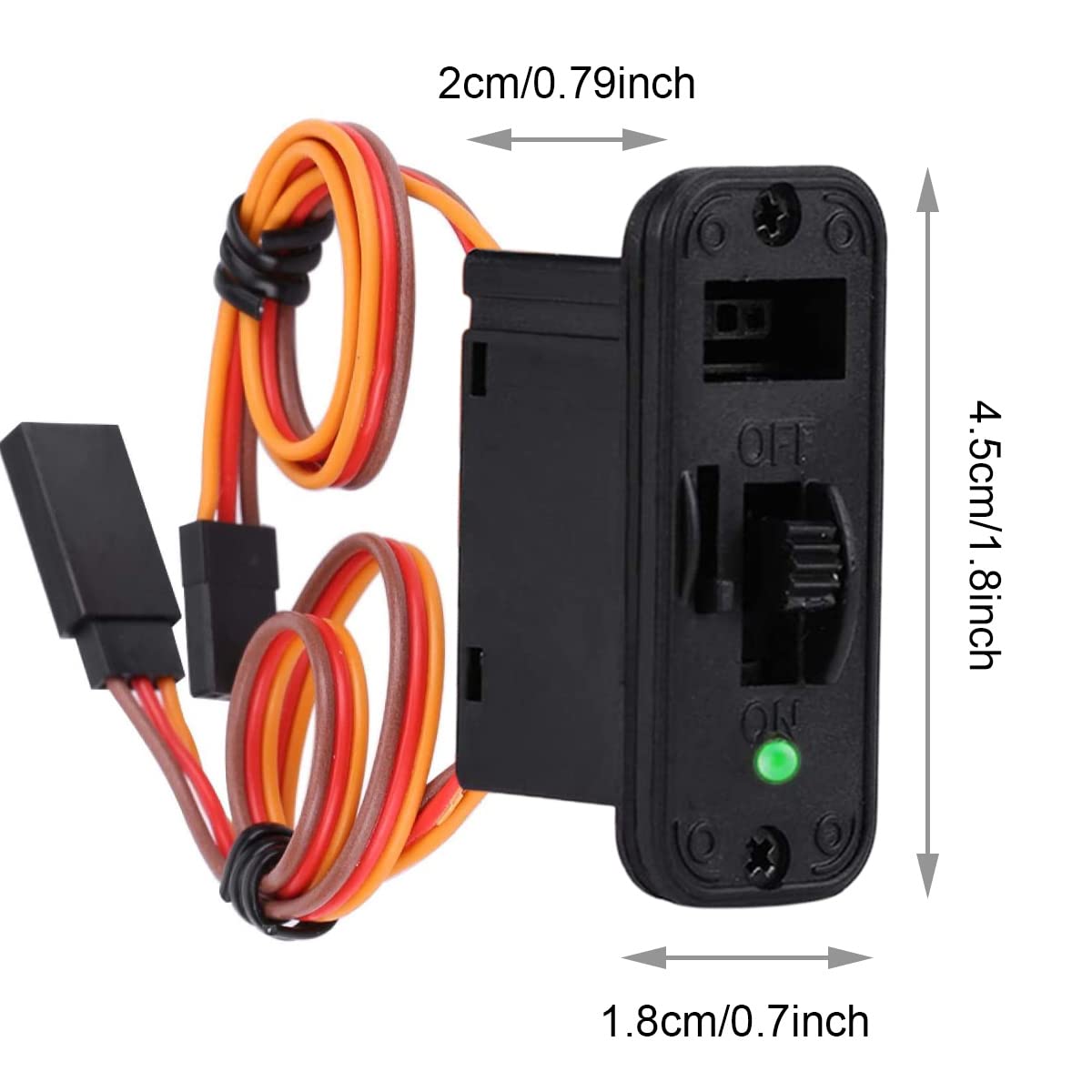 JR Heavy Duty RC Switch Connector - 2 Pack On/Off Switch with LED Indicator for Receiver & Servo | Perfect for RC Cars, Boats, Drones & Robotics Projects