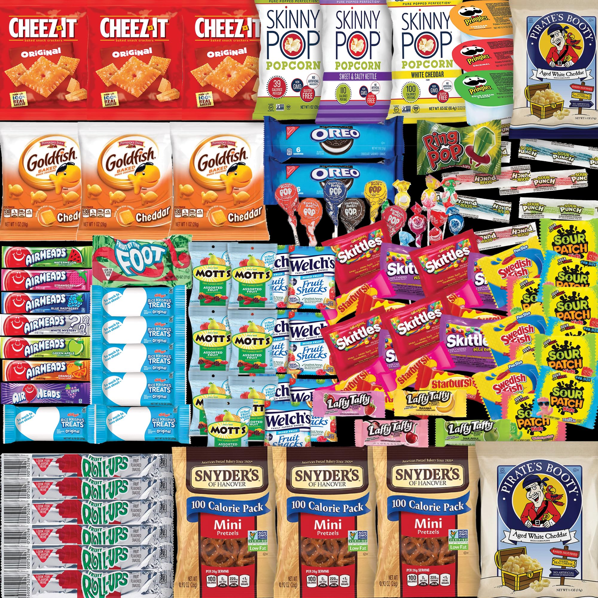 Ultimate Snack Box (100 Count) - Assorted Crackers, Cookies, Candy & Chips Variety Pack by Stuff Your Sack - Perfect for Office Snacks, Parties, Road Trips & Movie Nights