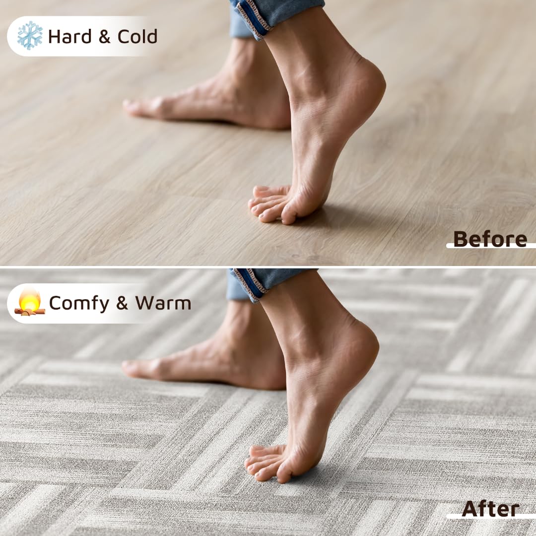 Modern Geometric Area Rug - Soft Non-Slip Machine Washable Checkered Rug for Bedroom, Living Room, Nursery & Playroom | Grey 6'x9' Home Decor | Perfect for Teen Dorm, Aesthetic Spaces & High-Traffic Areas