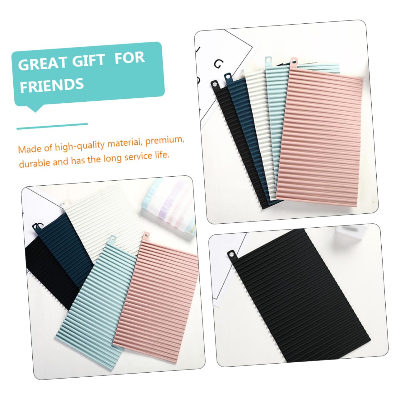 Foldable Silicone Washboard with Drainage Holes - Portable Laundry Board for Hand Washing Clothes, Socks & Delicates - Perfect for Travel, Camping & Small Spaces