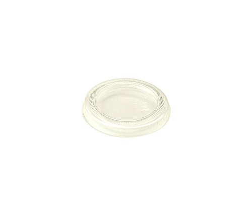 World Centric 100% Compostable Corn PLA Lids - Flat No Hole - Fits 2oz & 3oz Souffle Cups (2000 Count) | Eco-Friendly Disposable Lids for Catering, Parties & Takeout
