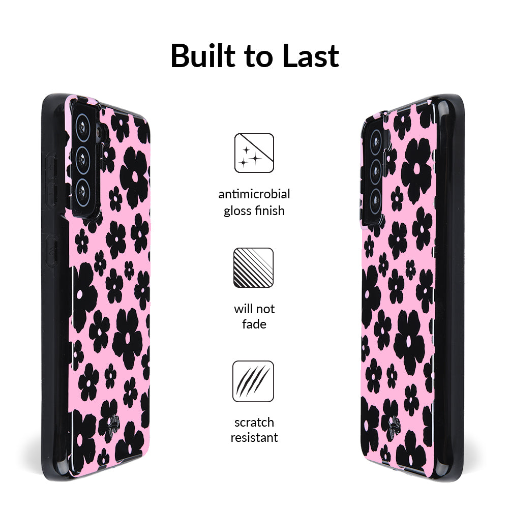 Pink Le Fleur Samsung Phone Case - Floral Design Protective Cover for Samsung Galaxy [Model] - Perfect for Everyday Use, Travel & Gift Giving