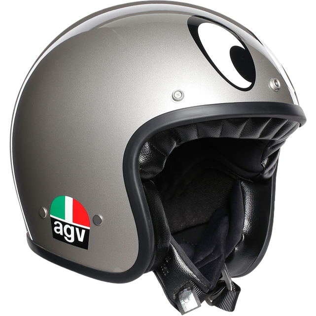 AGV X70 MontJuic Silver Motorcycle Helmet - Lightweight & DOT Certified for Racing & Street Riding - Perfect for Sport Bikes & Cruisers