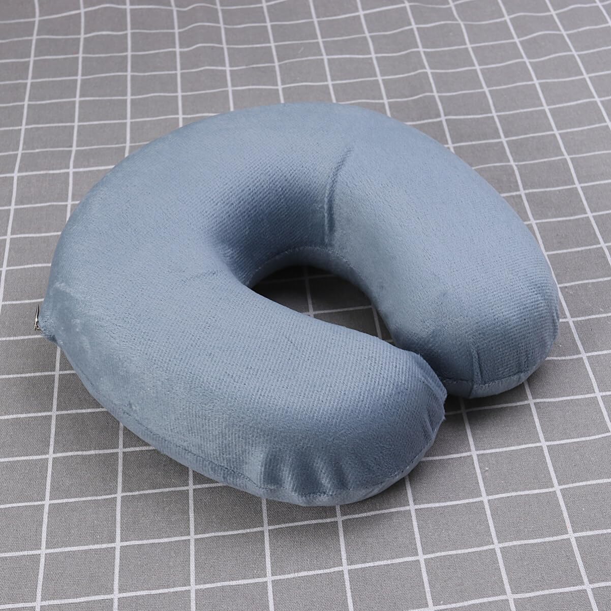 Garneck Airplane Travel Pillow - Soft Memory Foam U-Shaped Neck Support Cushion for Airplanes, Cars, Trains, Home & Office - Light Grey - Perfect for Long Flights, Road Trips & Work Breaks