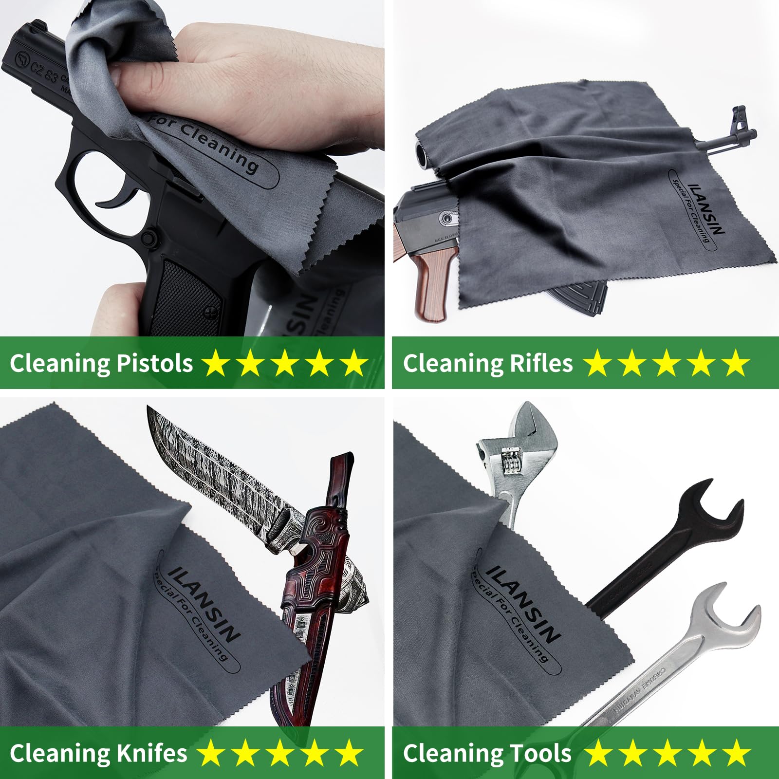 **1000PCS Gun Cleaning Patches + 200PCS Pointed & Round Cotton Swabs + 2PCS Microfiber Cloths – Lint-Free, Reusable Gun Cleaning Kit for Rifles, Pistols & Firearms – Perfect for Home, Range & Outdoor Maintenance**