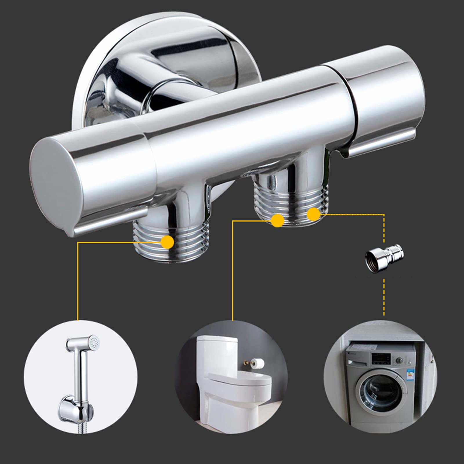 Brass Handheld Sprayer Attachment - Portable Toilet & Baby Cloth Diaper Sprayer with Hose for Feminine Wash, Pet Cleaning - Easy to Install Chrome Finish | Perfect for Bathroom Hygiene, Infant Care & Pet Grooming