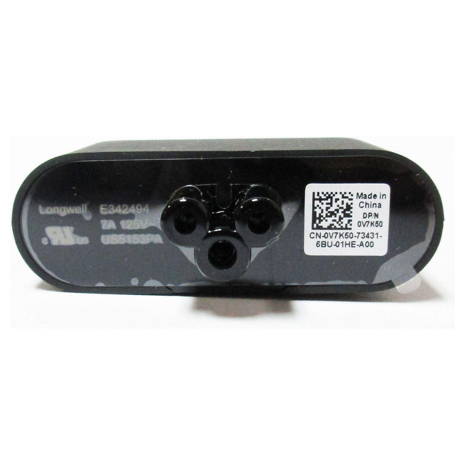 Dell V7K50 Longwell E342494 7A 125V 3 Prong Power Adapter Plug 0V7K50 - Replacement for Laptop Chargers, Home & Office Use