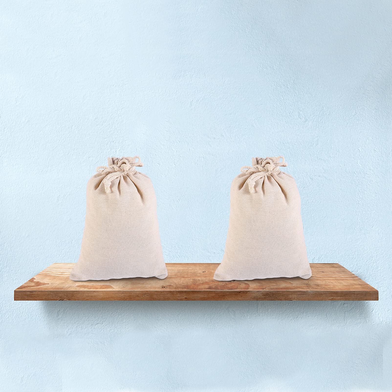 **Cabilock 5-Piece Linen Storage Bags Set - Organic Drawstring Bags for Produce, Vegetables, Jewelry & Travel Accessories - Rustic Burlap Pouches for Home, Kitchen & On-the-Go Storage**