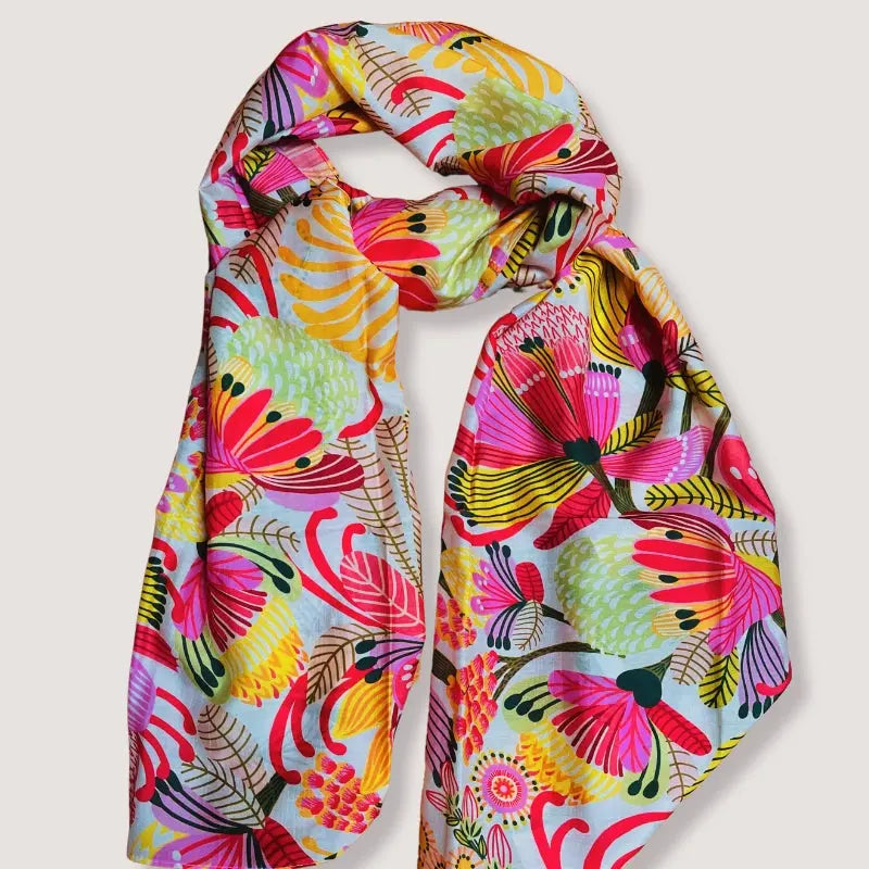 Garden of Eden Silk Scarf - Luxury Women's Fashion Accessory for Parties, Weddings & Special Occasions
