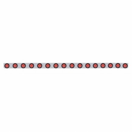United Pacific 62938 Stainless Steel Bumper Light Bar with Bracket - Red LED Clearance/Marker Light, 9 LEDs per Light, Rubber Grommets - Perfect for Trucks, Off-Road Vehicles & Trailers