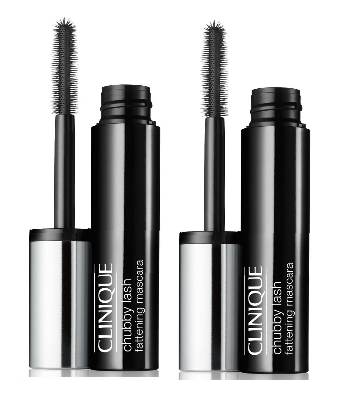 CLINIQUE Chubby Lash Fattening Mascara - 2 Travel Size Tubes (0.14oz/4ml Each) in 01 Jumbo Jet Black - Volumizing & Lengthening for Everyday Wear & Special Occasions