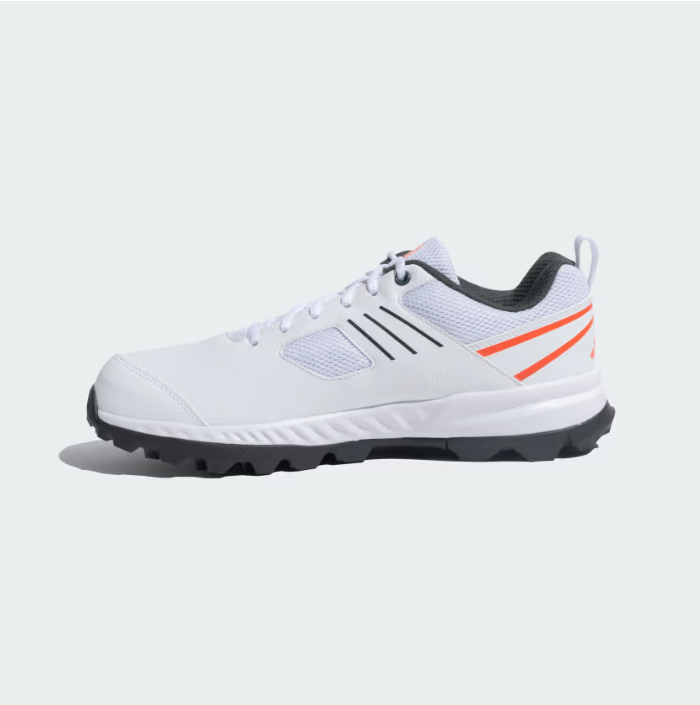 Adidas Cricket Shoes for Men - Cri Hase 23 M in Cloud White/Legend Ivy/Solar Red | Lightweight Performance Footwear for Cricket Matches & Training