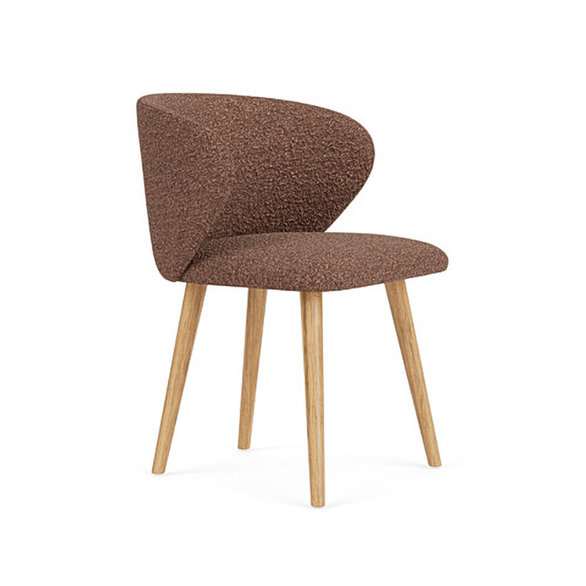 Ellie Boucle Dining Chair - Modern Upholstered Accent Chair for Kitchen, Dining Room, or Office - Soft Textured Fabric & Sturdy Wooden Legs - Perfect for Home Decor & Entertaining