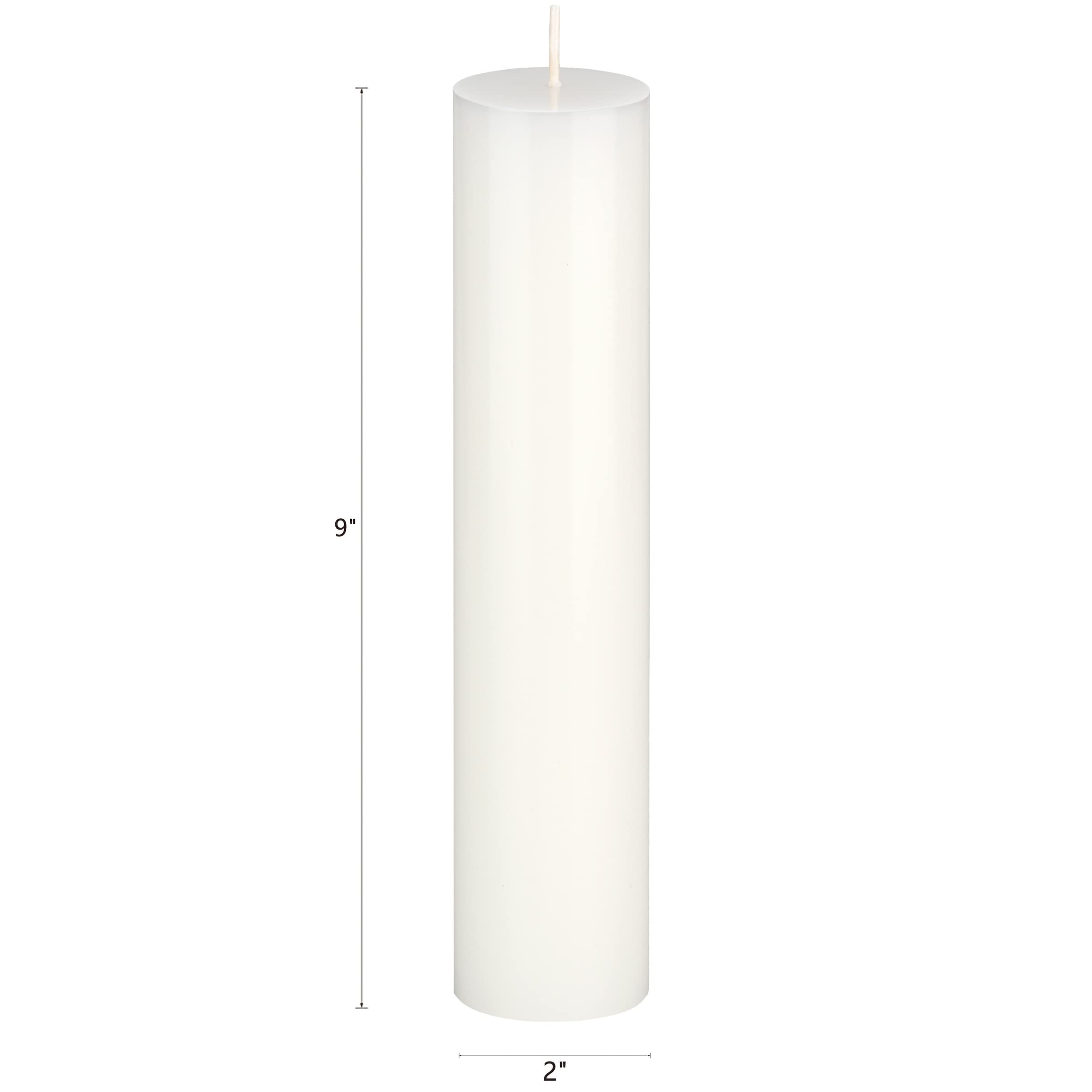 Premium Unscented White Pillar Candles 6-Pack - 2