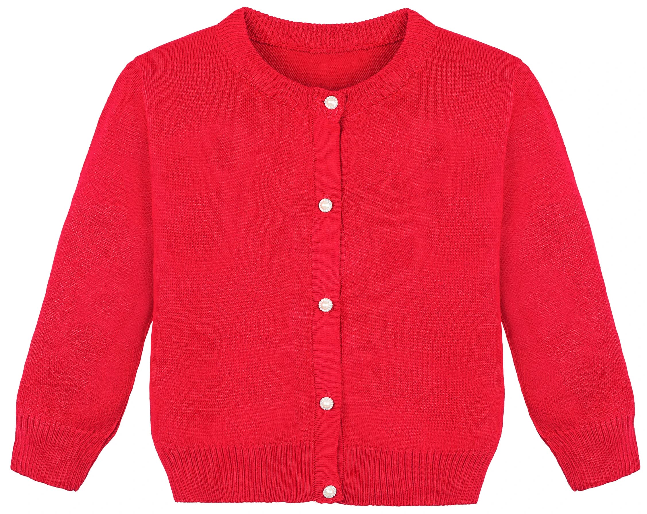 Lilax Girls' Knit Cardigan Sweater - Long Sleeve School Uniform Top for Toddlers & Kids | Perfect for School, Church, and Formal Occasions
