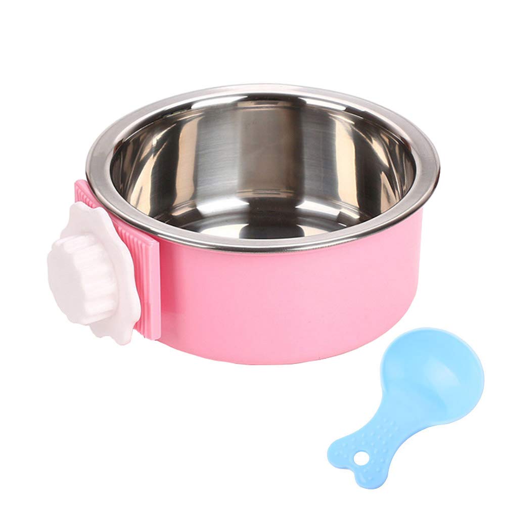 Stainless Steel Hanging Pet Bowl - Removable Dog & Cat Feeder for Cages, Crates, Coops - Perfect for Dogs, Cats, Puppies, Rabbits & Small Pets - Ideal for Travel, Kennels & Home Use