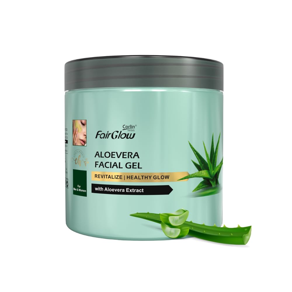 Corlin Fair Glow Aloe Vera Facial Gel 800g - Hydrating & Soothing Moisturizer for Dry, Sensitive Skin | Perfect for Daily Skincare Routine & Sunburn Relief