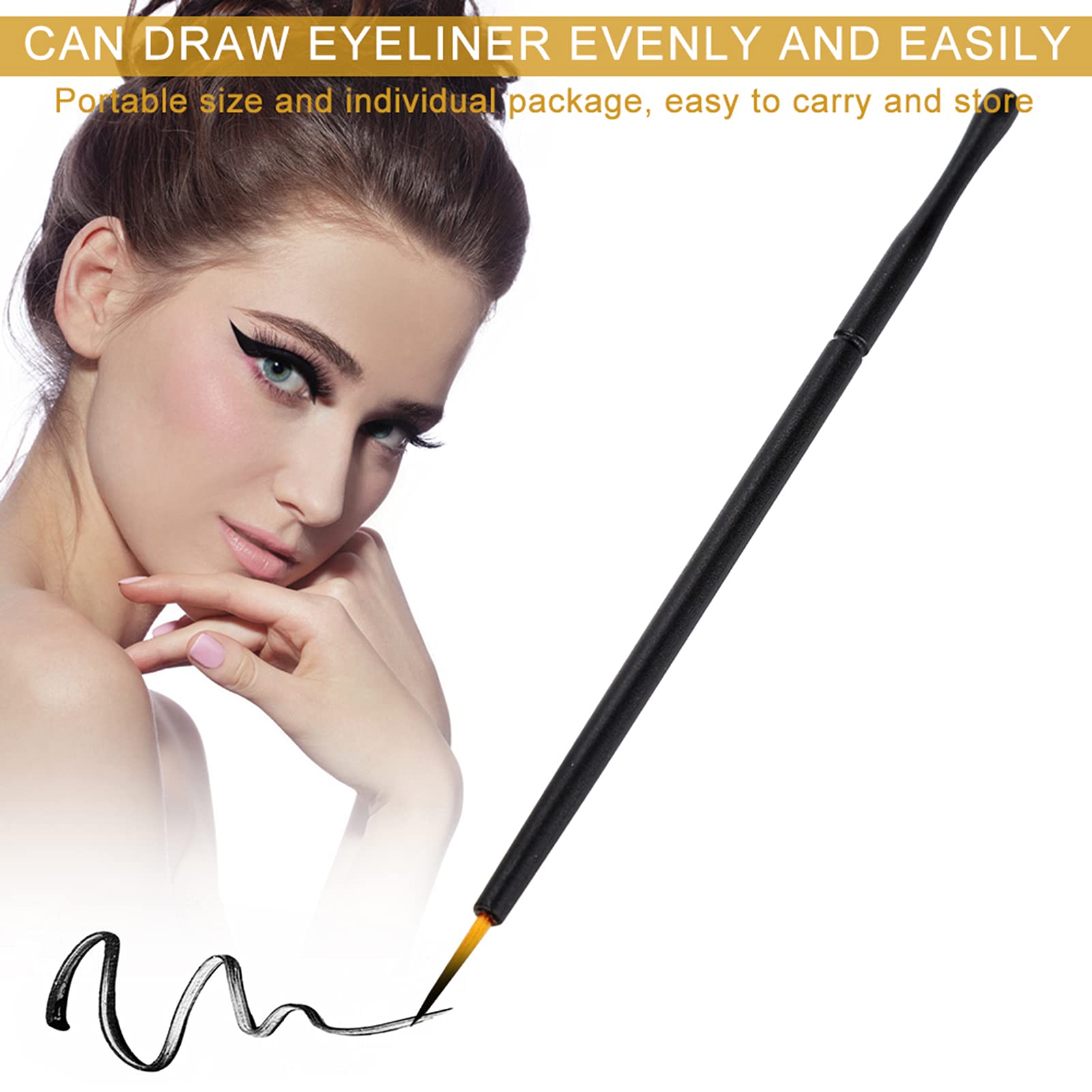 100Pcs Nylon Tip Eyeliner Brush Set - Professional Eye Makeup Brushes for Women, Perfect for Winged Liner & Smokey Eye Looks (Great for Daily Makeup, Beauty Salon & Travel Kit)