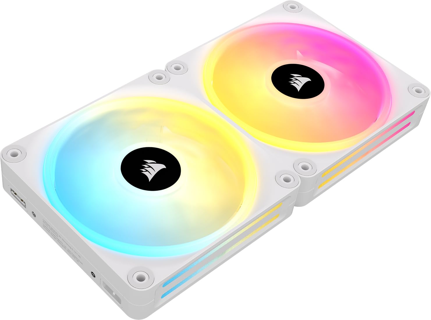 Corsair iCUE LINK QX140 RGB 140mm Magnetic Dome RGB PC Cooling Fans - Double Fan Starter Kit with iCUE LINK System Hub (White) - High Performance Computer Case Fans for Gaming PC, Workstation & Custom Builds
