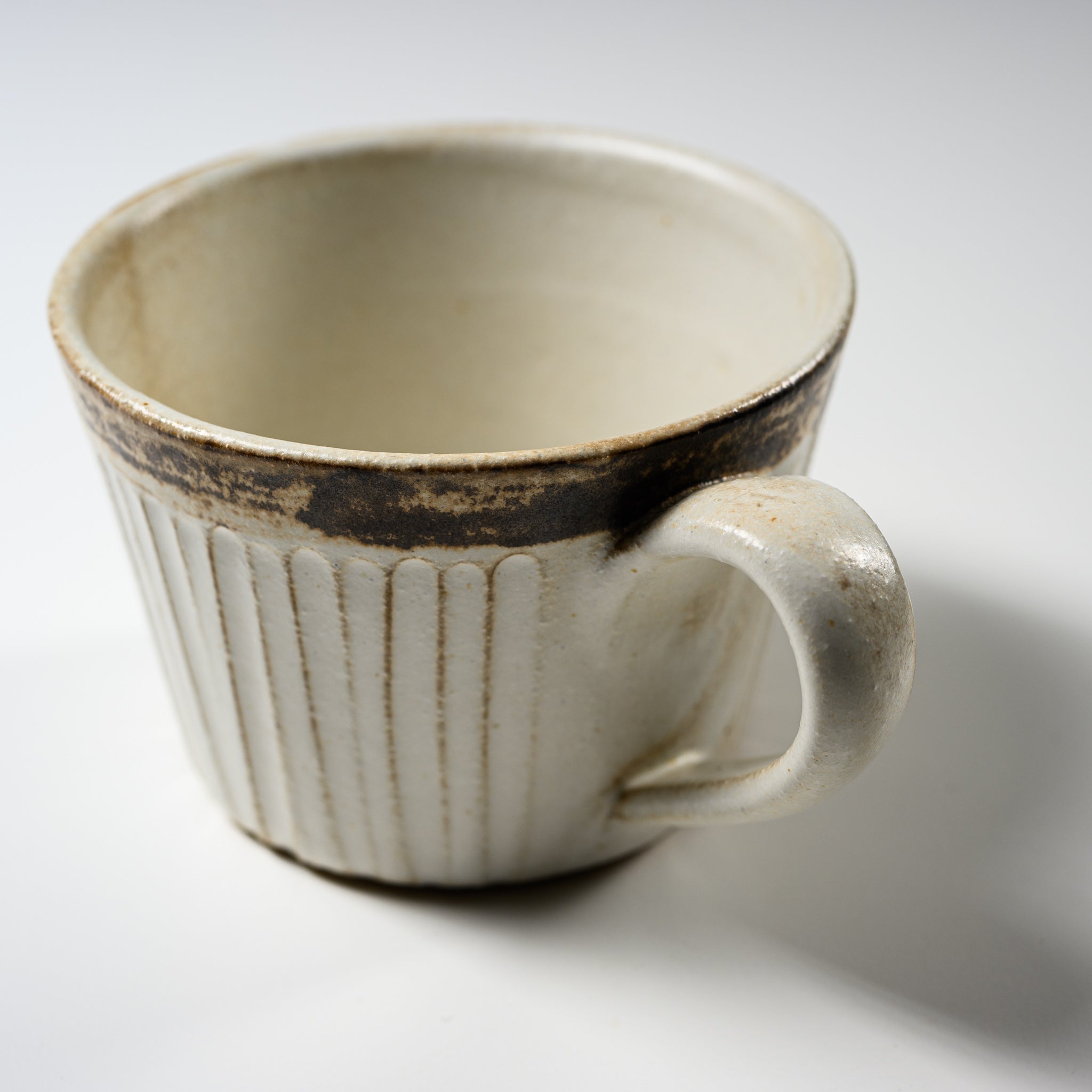 Wakasama Kiln Antique Slimline Ceramic Mug - 240ml (8oz) Handcrafted Japanese Tea Cup - Perfect for Coffee, Tea, or Matcha Drinking at Home or Office