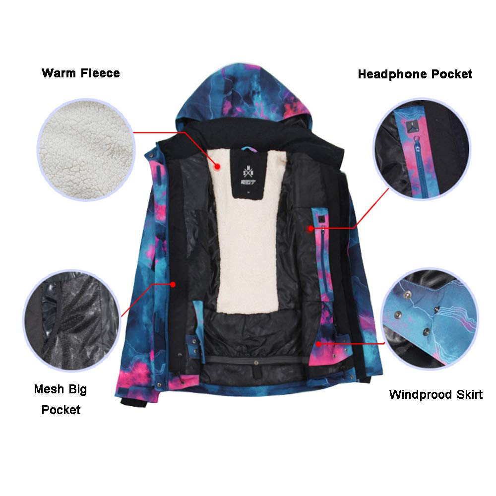 Women's Waterproof Windproof Ski Jacket & Snowboard Pants Set - Thermal Winter Snowsuit for Skiing, Snowboarding & Outdoor Activities