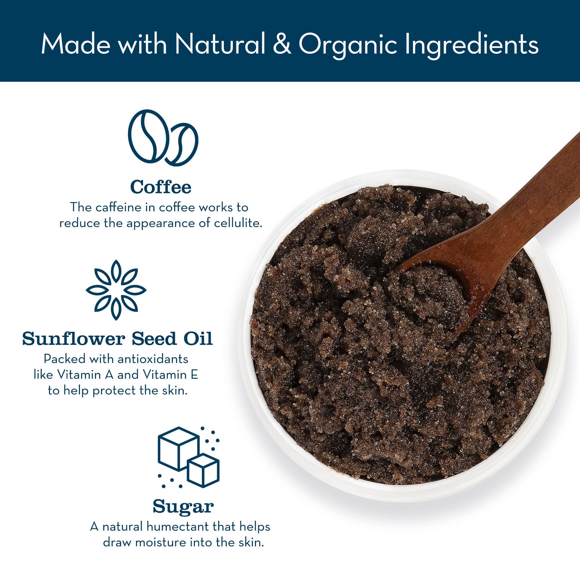 Naples Soap Company Cellulite Firming Coffee Sugar Scrub - Natural Exfoliating & Hydrating Body Scrub for Soft, Glowing Skin - Gluten Free, No Harmful Chemicals, 9 oz - Perfect for Spa Day & At-Home Self Care Routine