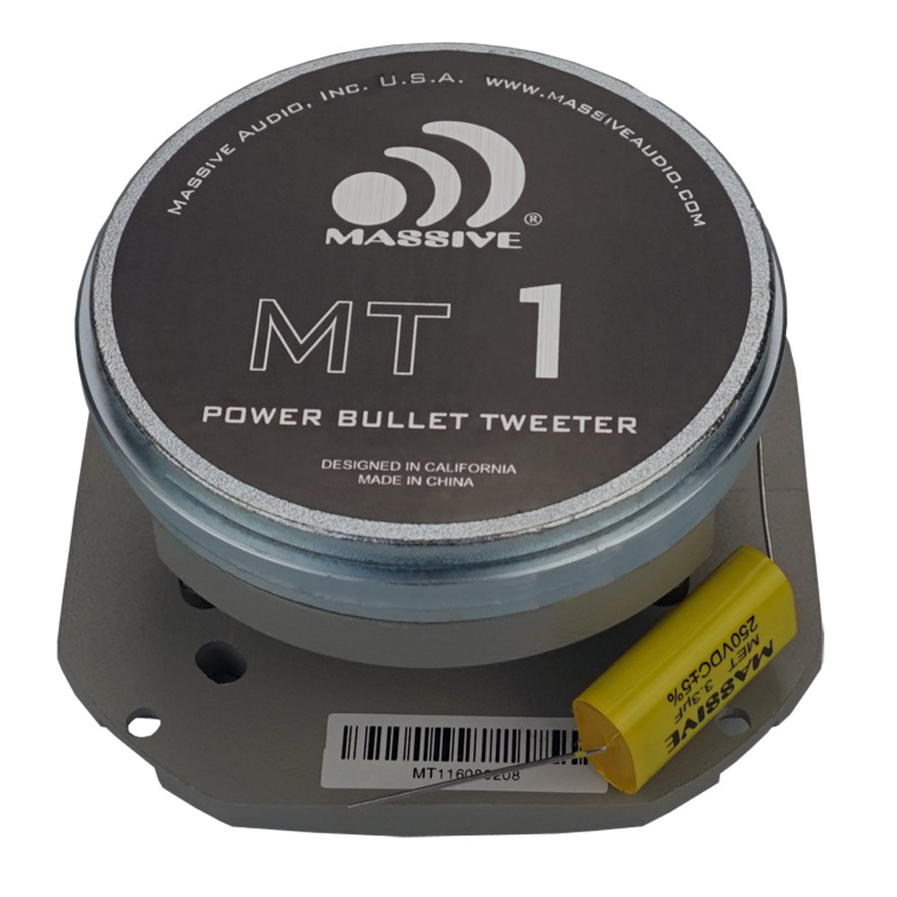 MT1V2 60W RMS 4 Ohm High Power Bullet Tweeter - Premium Car Audio Speaker for Clear Highs, Ideal for Car Stereo and Home Theater Systems