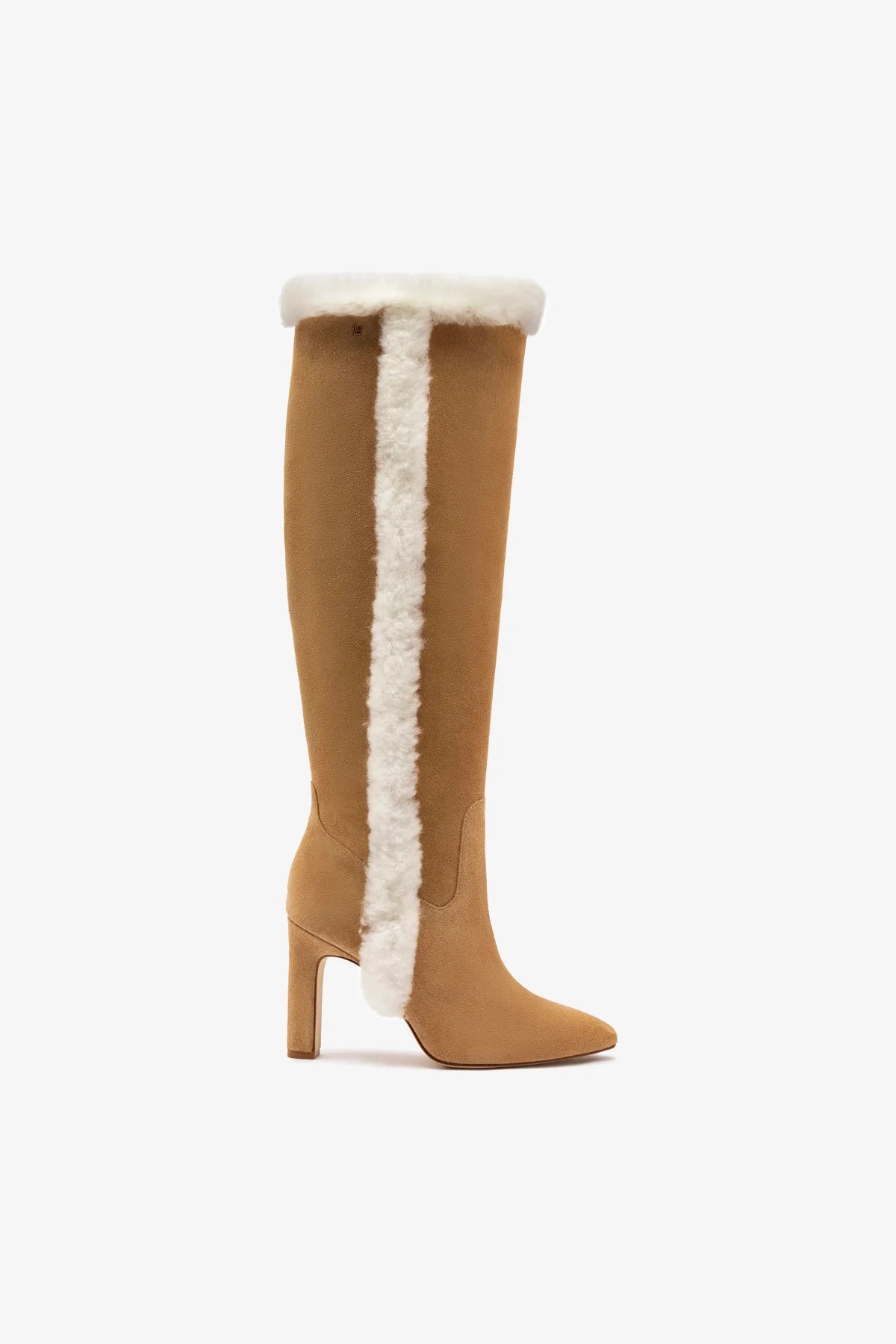 Cindy Hi Faux Fur Boots - Women's Peanut Suede & Natural Shearling Winter Boots for Cold Weather, Snow & Outdoor Activities
