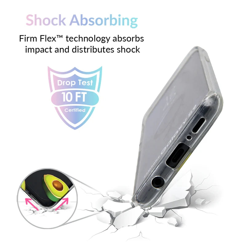 Clear Samsung Galaxy Case with Avocado Design - Slim Protective Phone Cover for Everyday Use & Stylish Protection