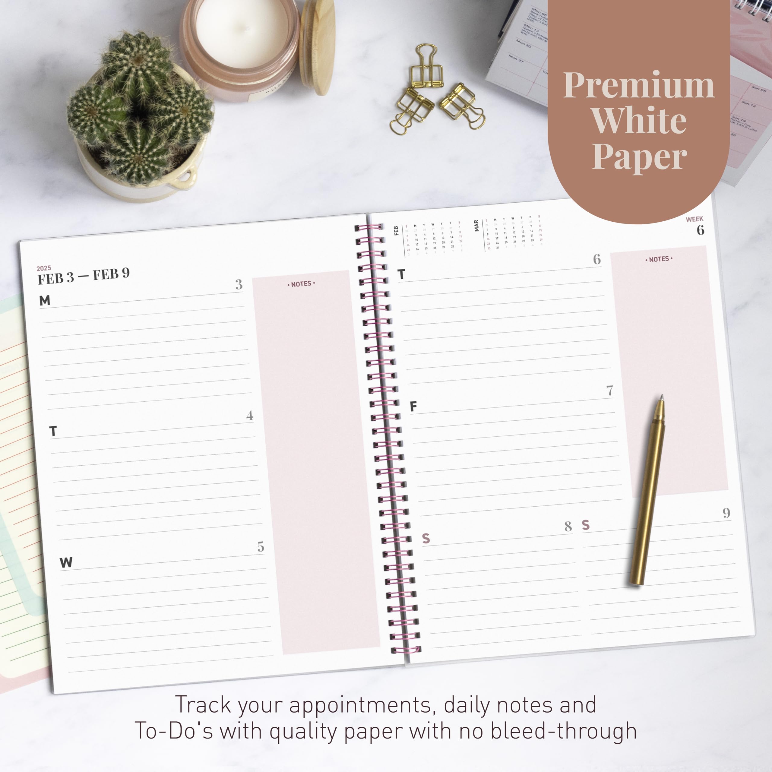 2024-2025 Academic Planner | 18-Month Weekly & Monthly Organizer with Twin-Wire Binding | 8.5 x 11 Inch Pink Planner with Sturdy Cover & Notes Pages | Perfect for Students, Teachers & Professionals - School, Office & Home Use