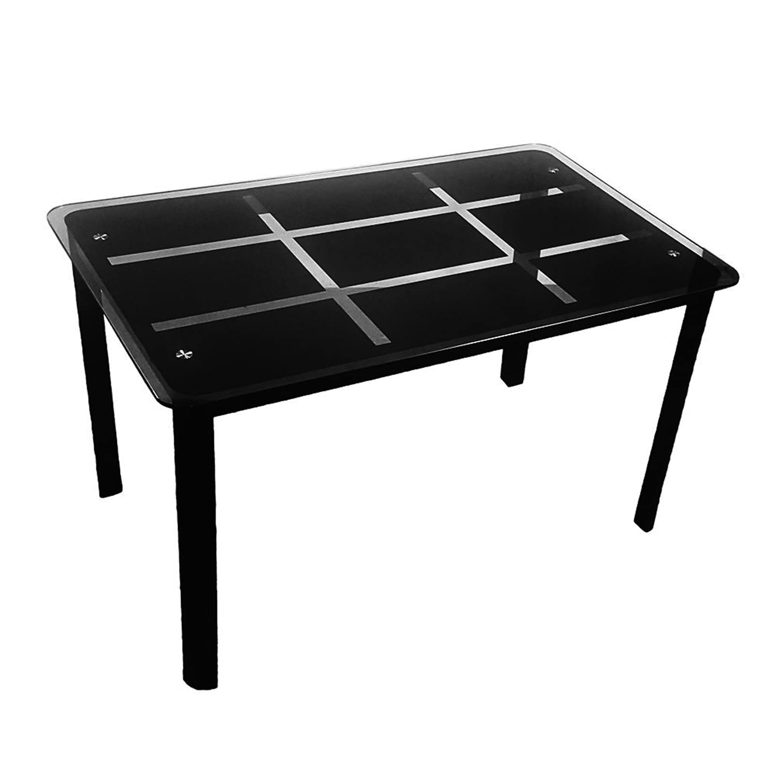 9 Grid Square Tempered Glass Dining Table - 47.24