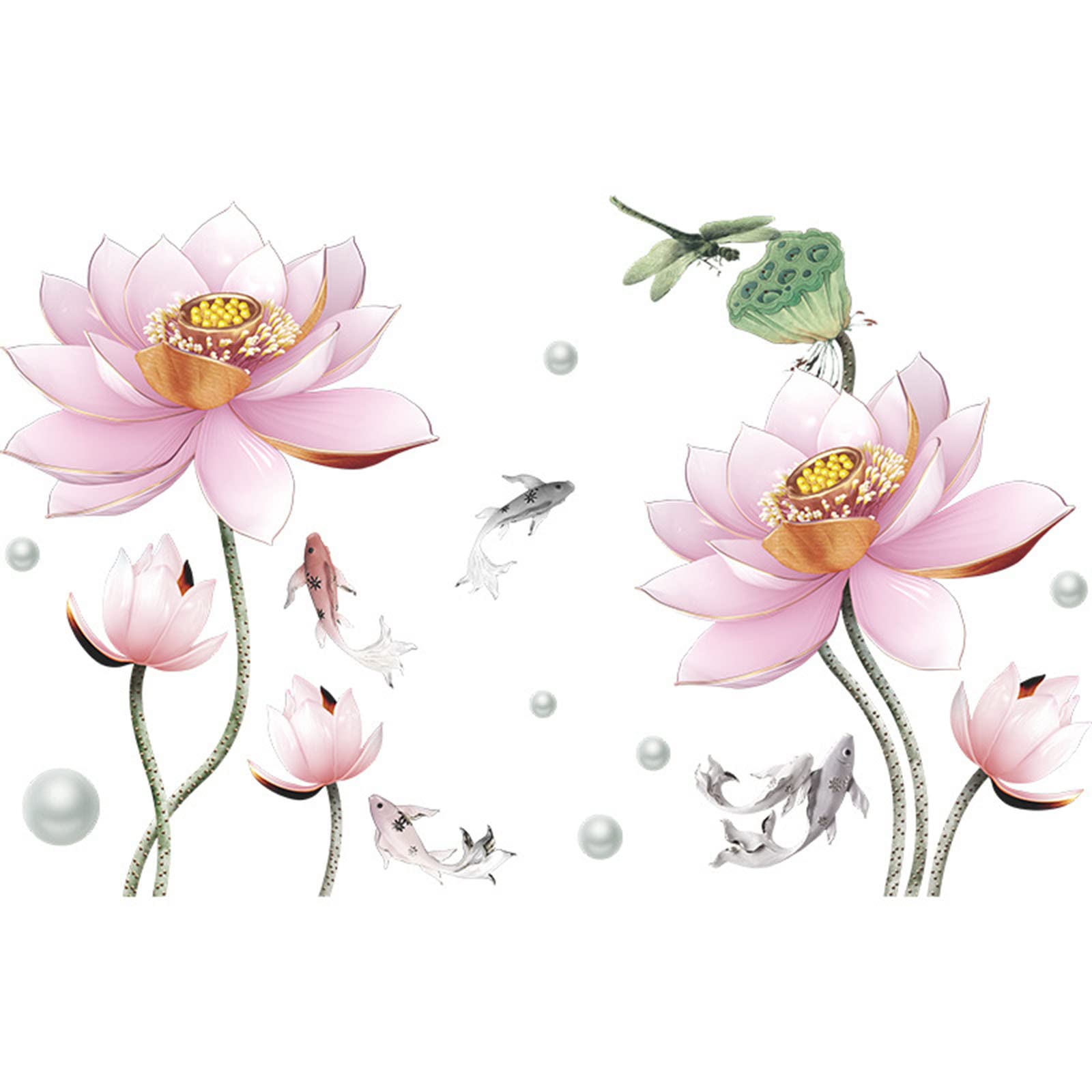 Lotus Wall Decals for Bedroom & Living Room - Peel and Stick Home Decor for Doors, Mirrors & Porch - Perfect for Boho, Zen & Asian Inspired Interior Design
