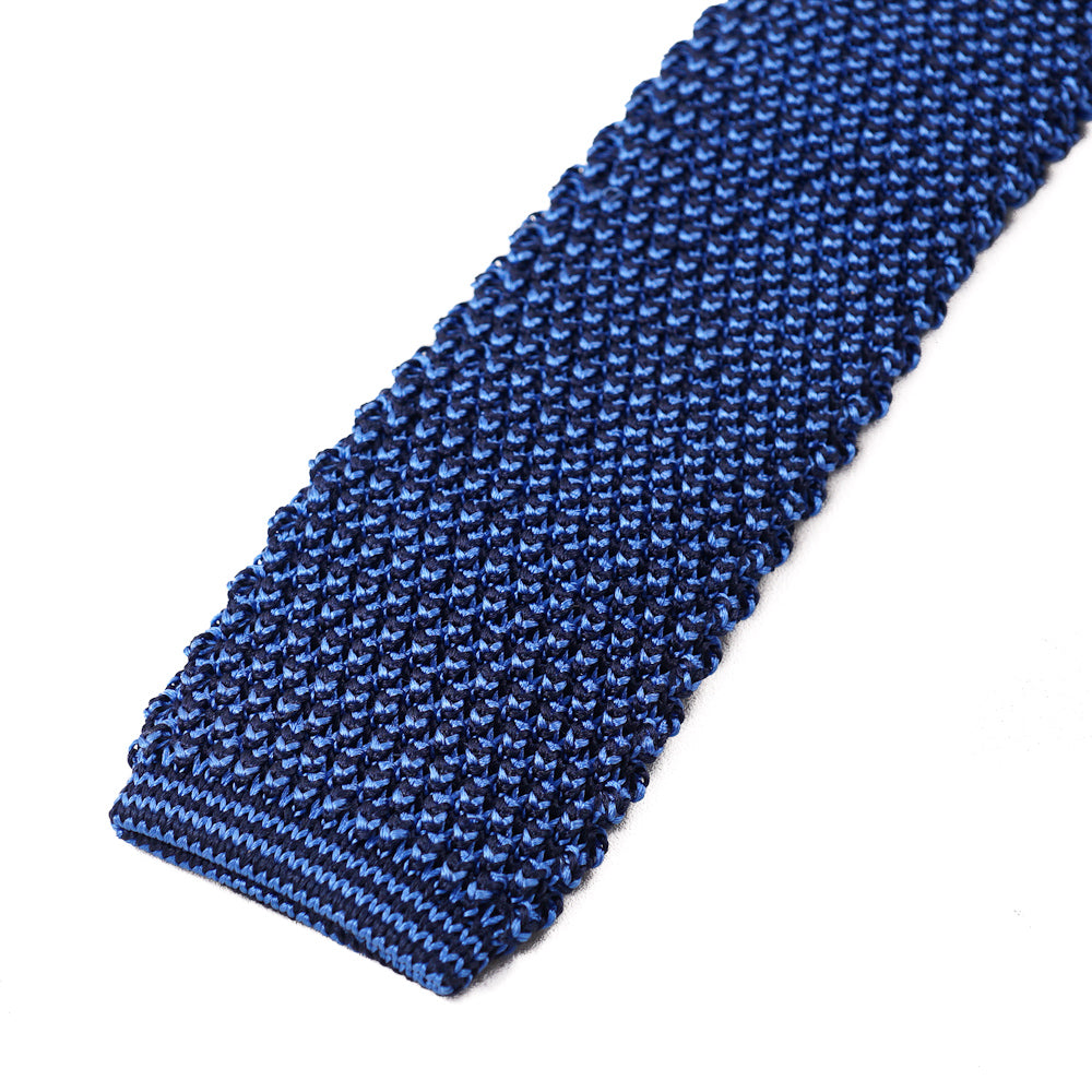 Roda Blue Knit Silk Tie for Men - Elegant & Stylish Necktie for Business, Weddings & Formal Events