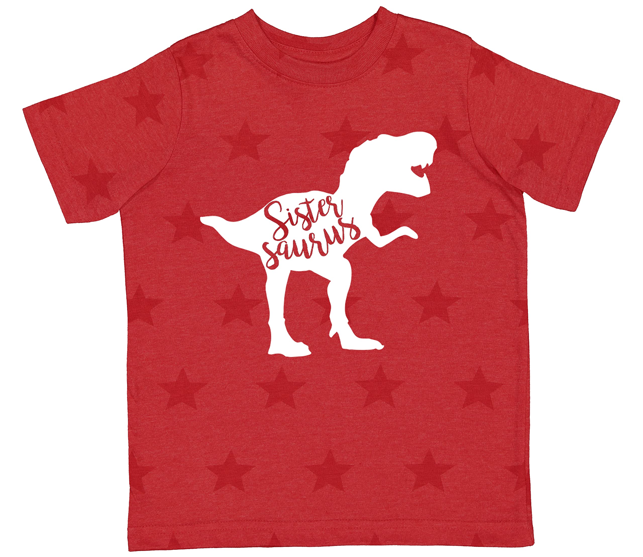 7 ate 9 Apparel Girls Dinosaur Graphic T-Shirt - Cute Sister Dino Tee for Kids - Perfect for Sibling Matching Outfits and Playdates