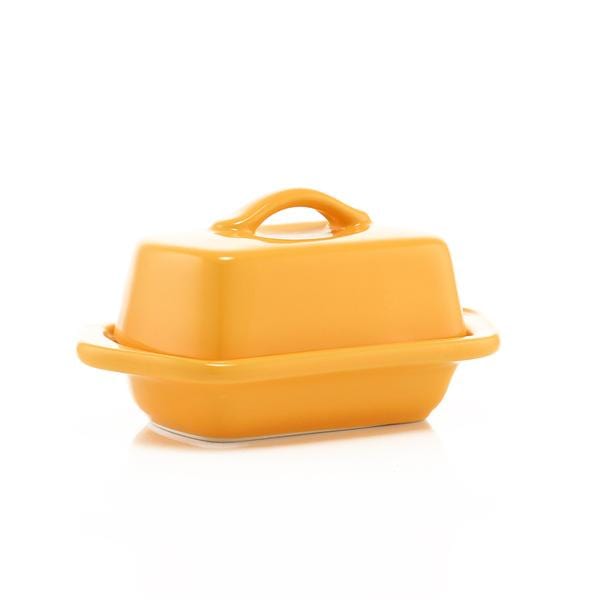 Chantal Mini Butter Dish with Lid - Airtight Ceramic Butter Keeper for Fresh Spreadable Butter - Perfect for Kitchen, Dining Table, Breakfast & Brunch